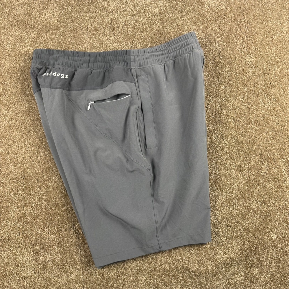Birddogs Mens L Long Grey Built-in Liner Gym Athletic Training Shorts Stretch - Picture 6 of 10